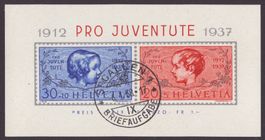 1937 Pro Juventute bloc obl. ST GALLEN
