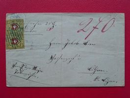 1854: Rayonbrief: 16II T.25+26 von LUZERN - LUTHERN,  1000.-