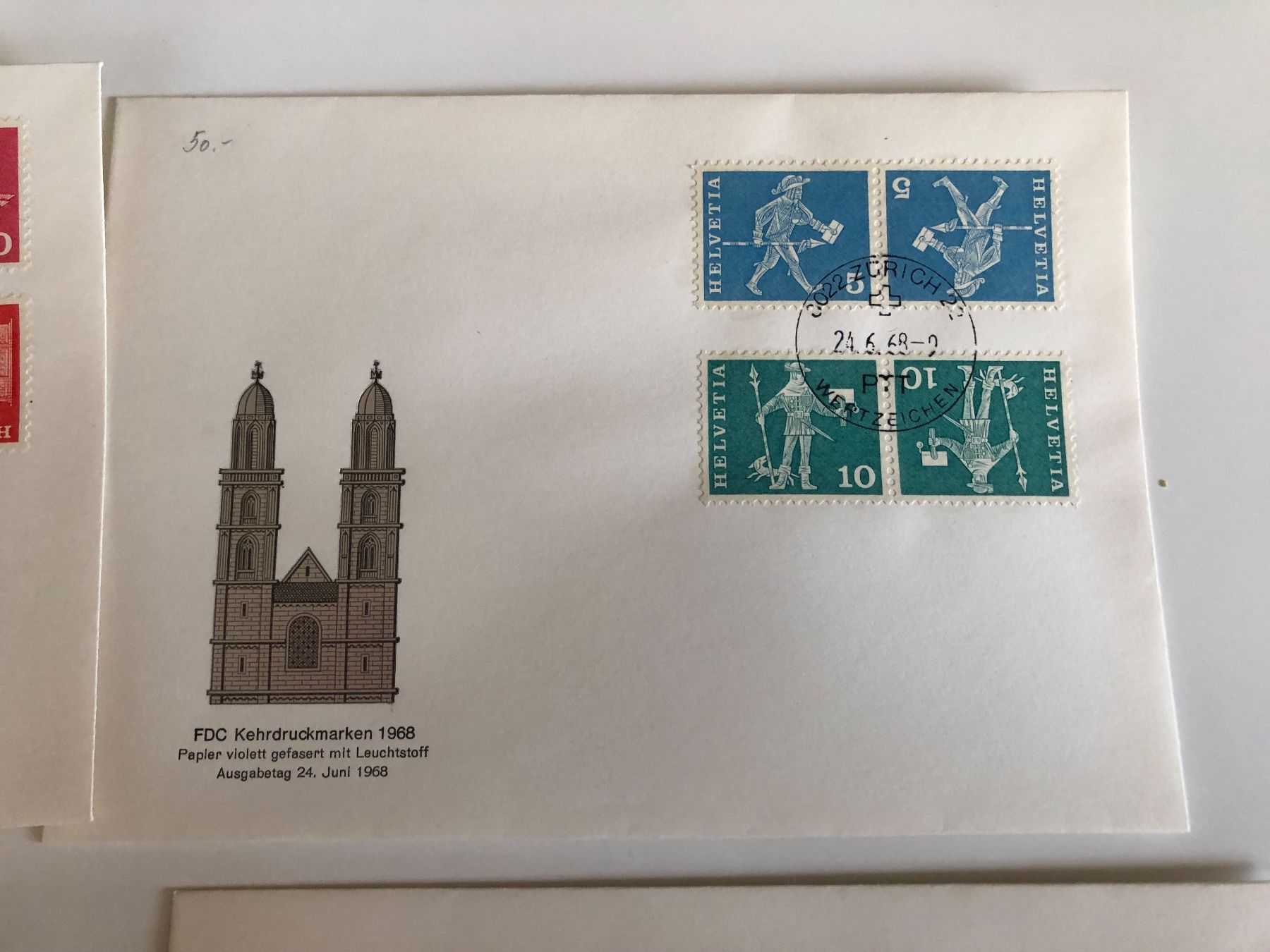 Tutti i francobolli: Box mit KEHRDRUCKEN LEUCHTSTOFF FDC – Usato da Lufingen venduto da Rac0 3