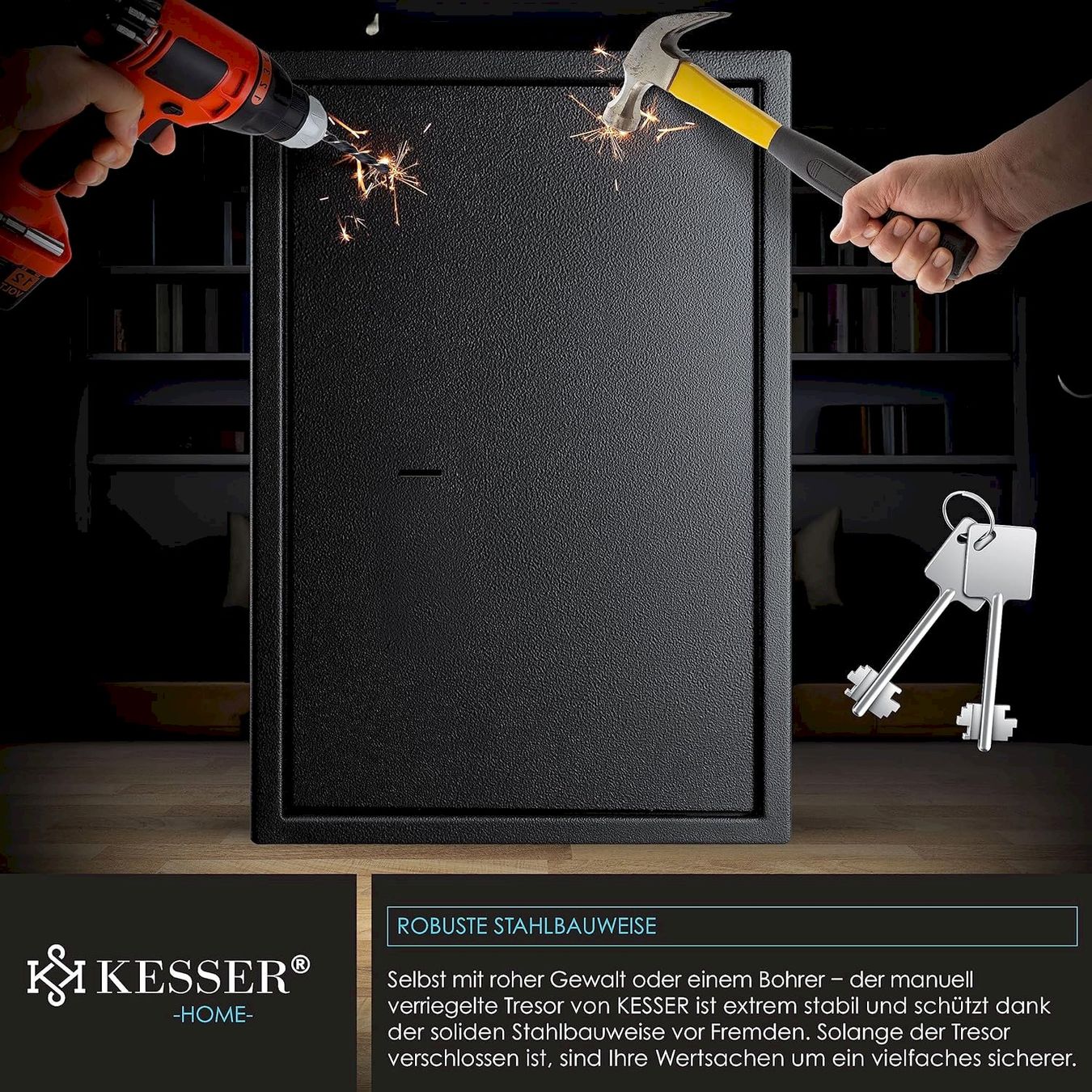 Casseforti: KESSER Möbeltresor 35x50x31cm Schwarz – Nuovo e nell'imballaggio originale da Bottighofen venduto da zaap 8