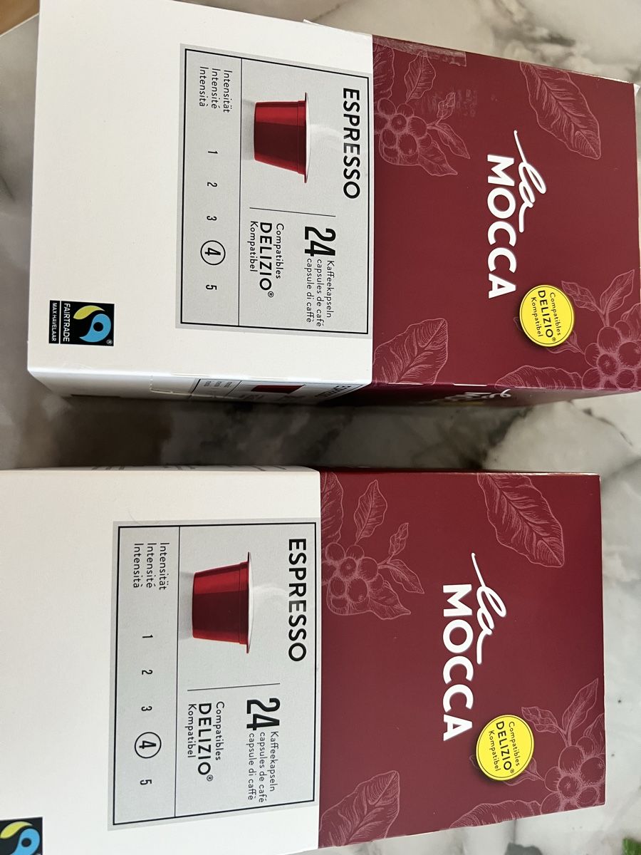Delizio Aliments & Spécialités: La MOCCA Espresso compatible capsules 2 boxes of 24 – Neuf avec emballage d'origine à Zürich par mik_pbs2 1