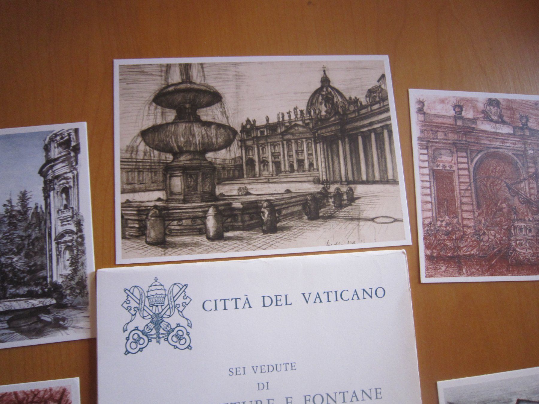 Alle Briefmarken: Vatikan 6 vedute architetture e fontane – Gebraucht aus Gordola von Polentaefung 1