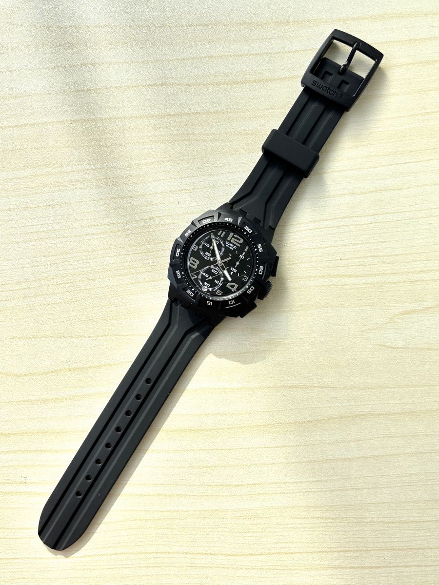 Swatch Uhren: Swatch Chronograph schwarz gebraucht – Gebraucht aus Grenchen von chththl 1