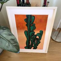 Kaktus Moderne Kunst Impressionismus Acryl Natur Pflanze