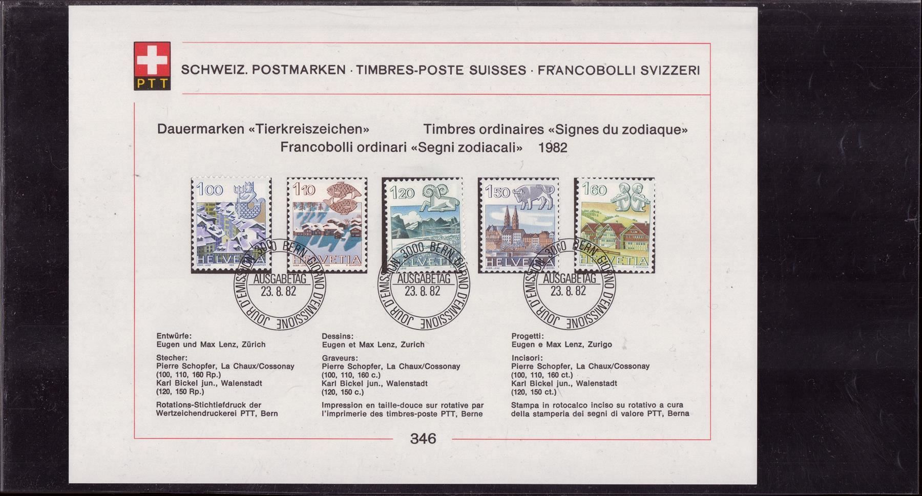 Tutti i francobolli: 1982 Satz Ersttags gestempelt – Usato da Eggersriet venduto da stamp303
