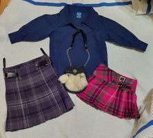 Schottisches Outfit: Kilt, Hemd & Sporran, NEU Gr. 3-4 Jahre