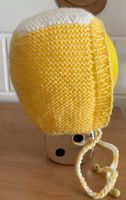 Babymütze 💛🤍 mit Kordel - ab ca. 3 Monate - NEU