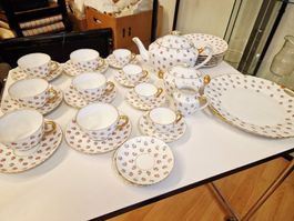 Kaffeeservice Tillowitz  20 teilig Rosendekor Goldrand