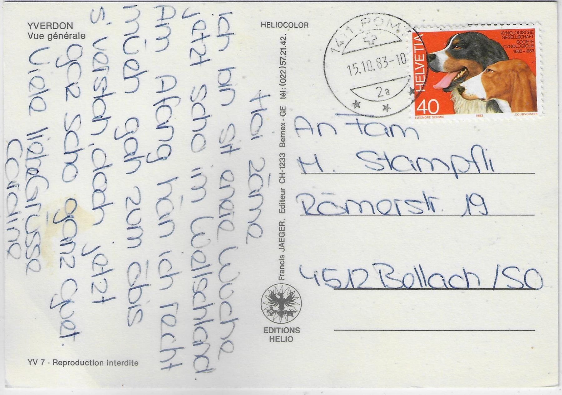 Cartoline postali: Yverdon - Vue generale – Usato da Ettingen venduto da Kartenplanet 1