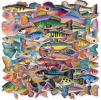 50 Aufkleber Sticker - Fische