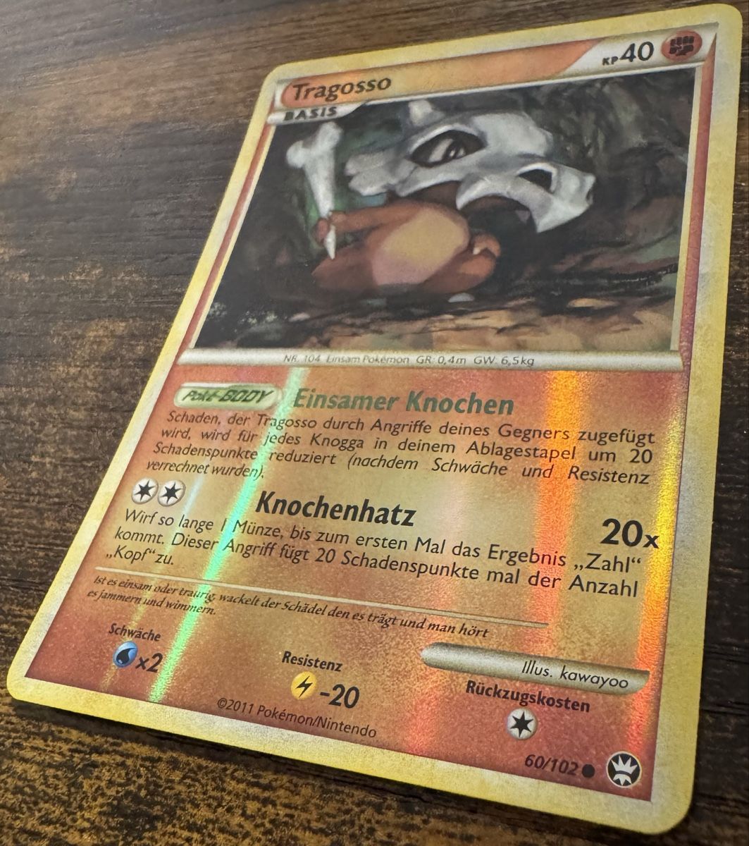 Pokémon Carte collezionabili: Tragosso Reverse Holo 60 - DE – Usato da Zürich venduto da LJF 2