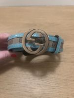 Gucci Gürtel GG Belt Türkis/Braun Gr 85
