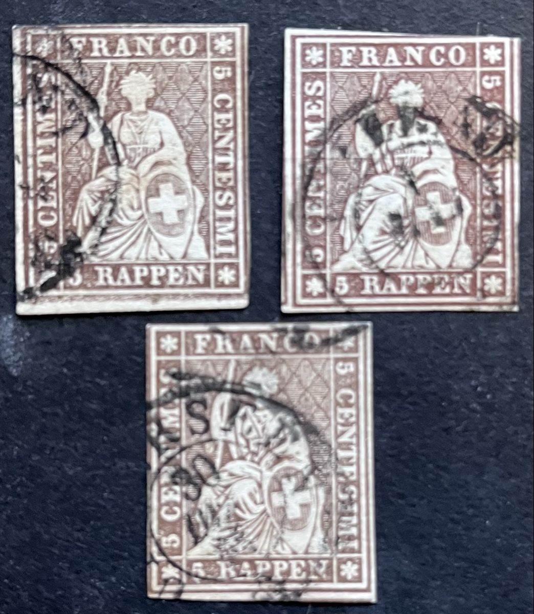 Alle Briefmarken: 3x Strubel 22G Oblitérés – Gebraucht aus Sottens von thigroux
