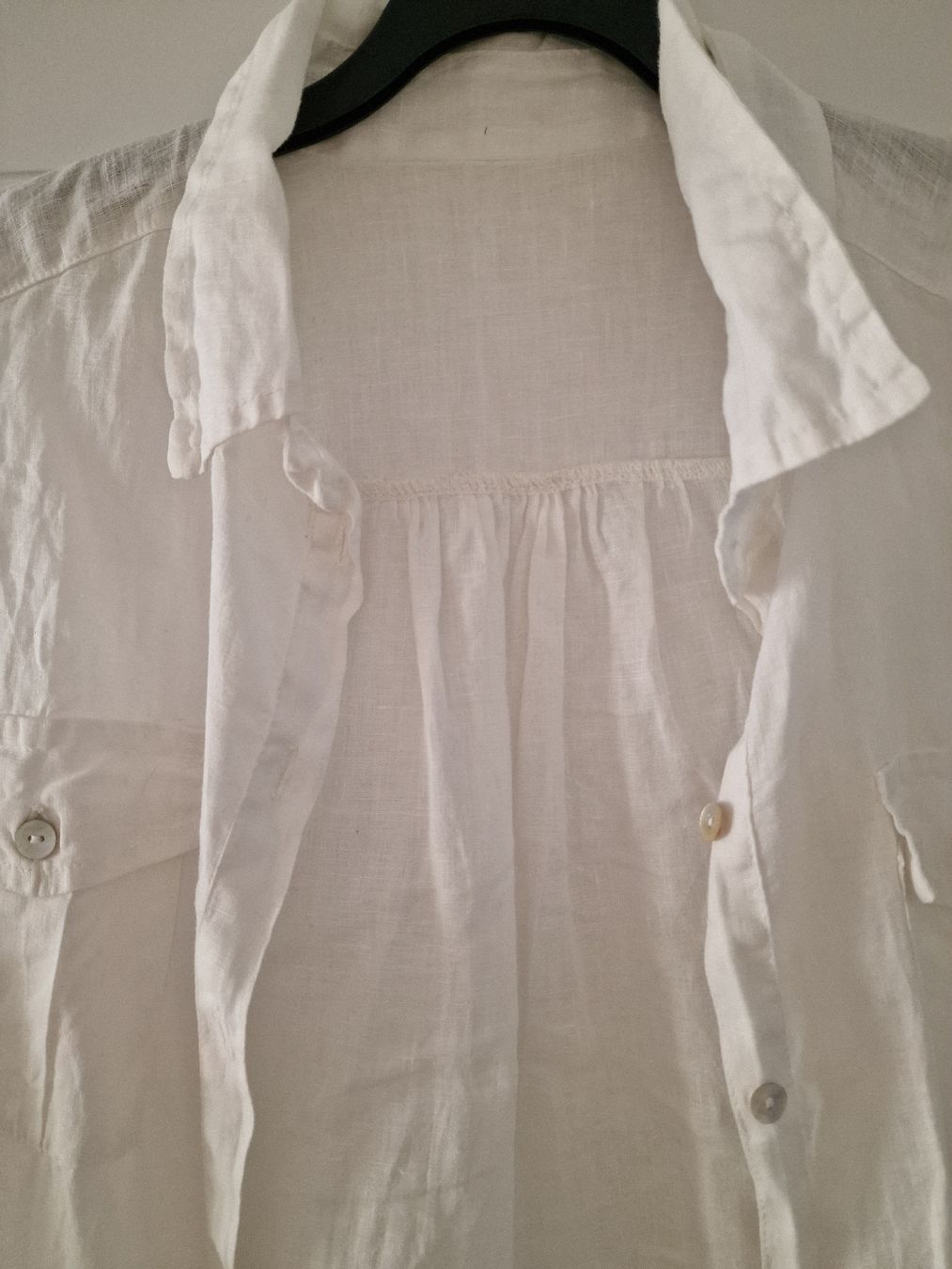 Camicette: Bluse Leinen in weiss.L länger – Usato da Ottenbach venduto da Claurin 2