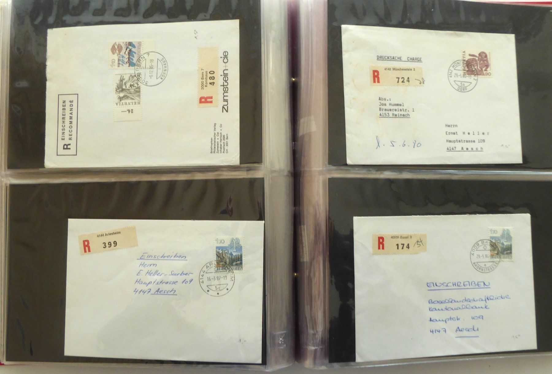 Alle Briefmarken: Album mit ca 80 Couverts Schweiz – Gebraucht aus Aesch BL von Kauri1 7