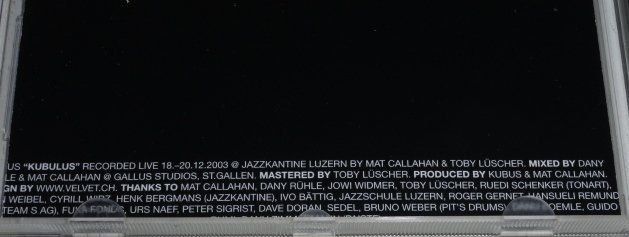 CD: KUBULUS - Recorded Live 18-20/12/2003 – Usato da Unterbäch venduto da eqlut 3