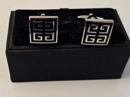 Manchettenknöpfe neu und originalverpackt schwarz-silberfarb