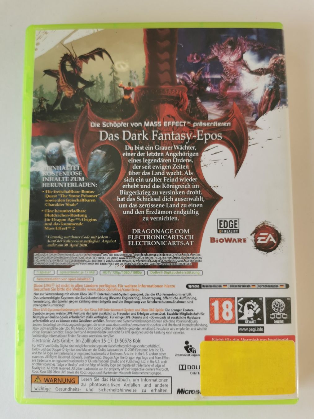 Spiele: XBOX 360 - Dragon Age Origin – Gebraucht aus Lenzburg von eyworld 2