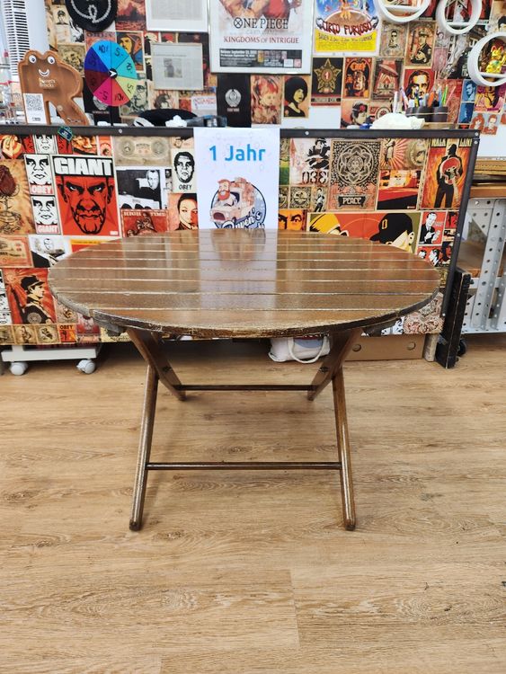 Klapptisch, Balkontisch, Gartentisch, Holz, rund Kaufen auf Ricardo