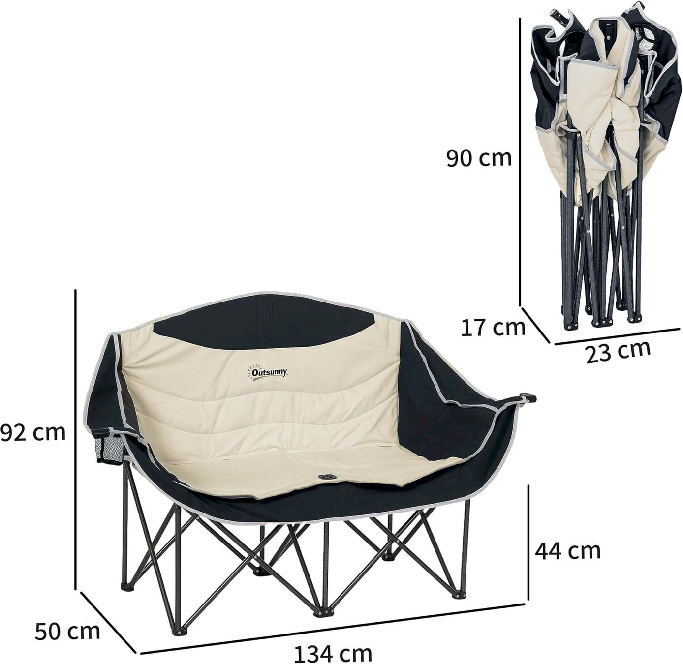 Mobili da campeggio: Outsunny Campingstuhl 2 Sitzer Khaki – Nuovo e nell'imballaggio originale da Bottighofen venduto da zaap 5