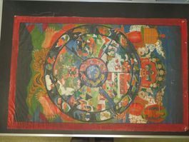 Tibet ewiges Lebensrad (?) auf Stoff gemalt
