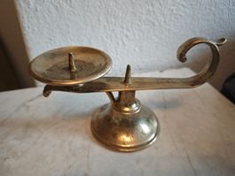 Antiker Kerzenständer aus Messing, Vintage Deko Herbst