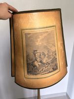 Stehlampe antik Messing mit Motivschirm, gebrauchter Zustand