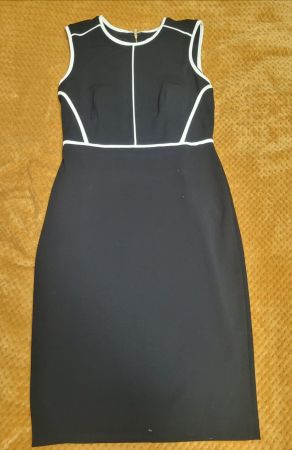 Calvin Klein Etuikleid, schwarz-weiss, Grösse 8, neuwertig