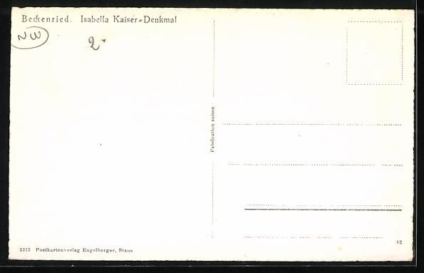 Cartoline postali: AK Beckenried, Isabella Kaiser-Denkmal – Usato da Berlin venduto da bartko-reher 1