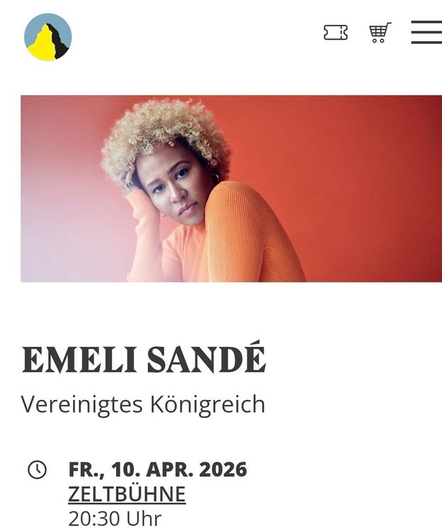 Zermatt Unplugged 2026 Emeli Sande Ticket (Neu und originalverpackt) in ...