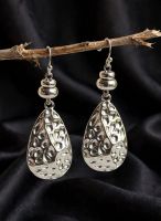 Orecchini pendenti donna argento design floreale nuovo