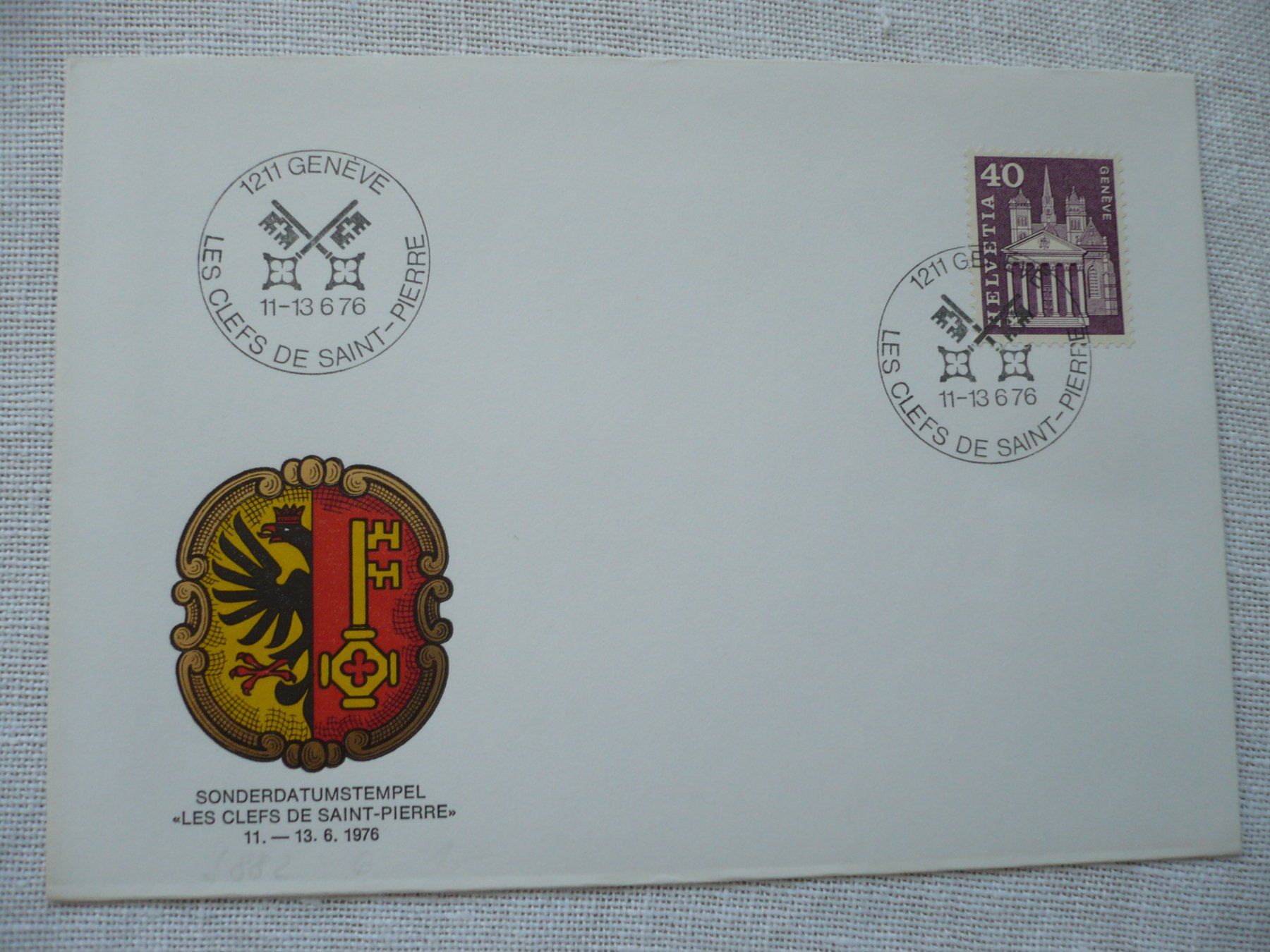 Tutti i francobolli: 1976 Les Clefs de Saint-Pierre, Genève – Usato da Zürich venduto da saltandpepper008