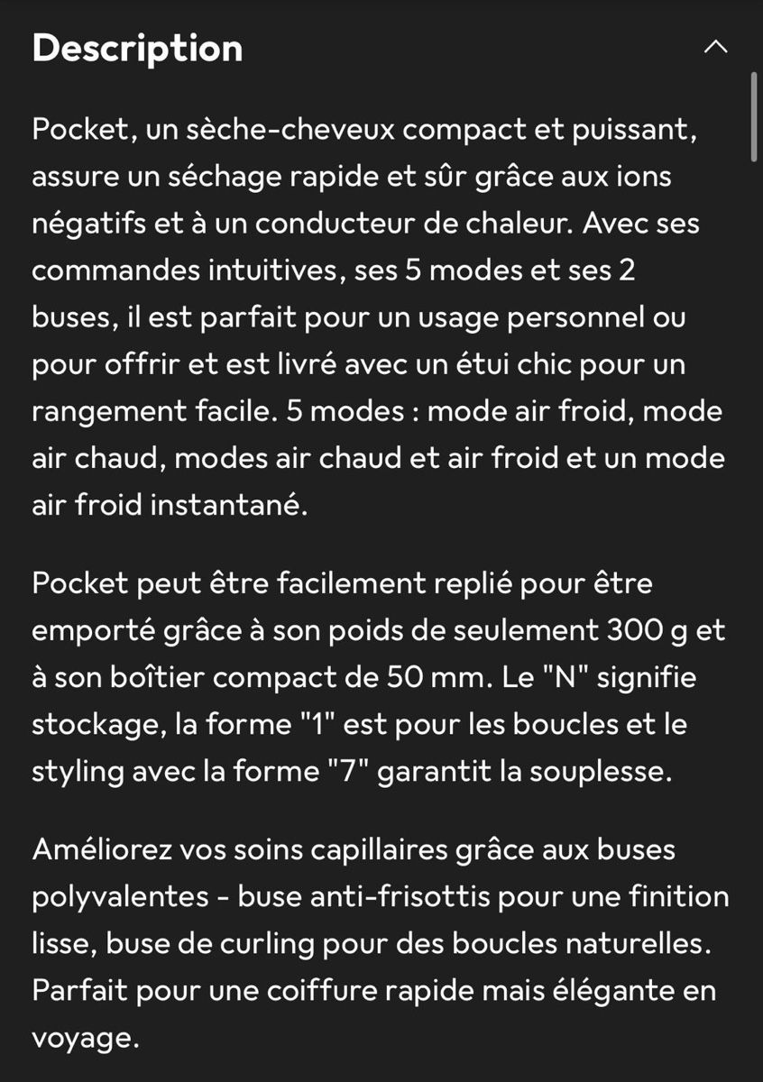 Dreame Asciugacapelli: Dreame - Sèche-cheveux de voyage Pocket – Nuovo (secondo la descrizione) da Sierre venduto da Ruyfigas 8