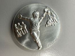 Medaille Silber 999 21g Kugelstossen Sport Rostalgie