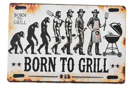 BORN TO GRILL  -  Blechschild   (neu, OVP)
