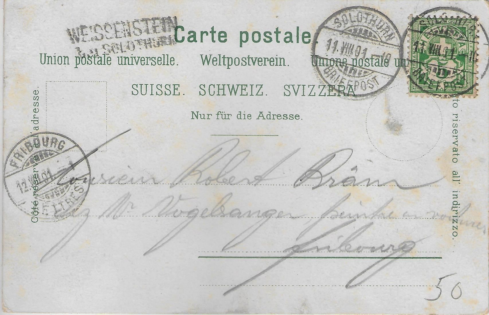 Cartoline postali: Weissenstein - Das Herrenloch - animee – Usato da Ettingen venduto da Kartenplanet 1