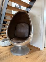 Sessel Ei Form Leder Aluminium Nieten 