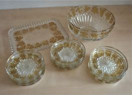 Dessertgeschirr, Platte, Schüssel und 12 Endschalen