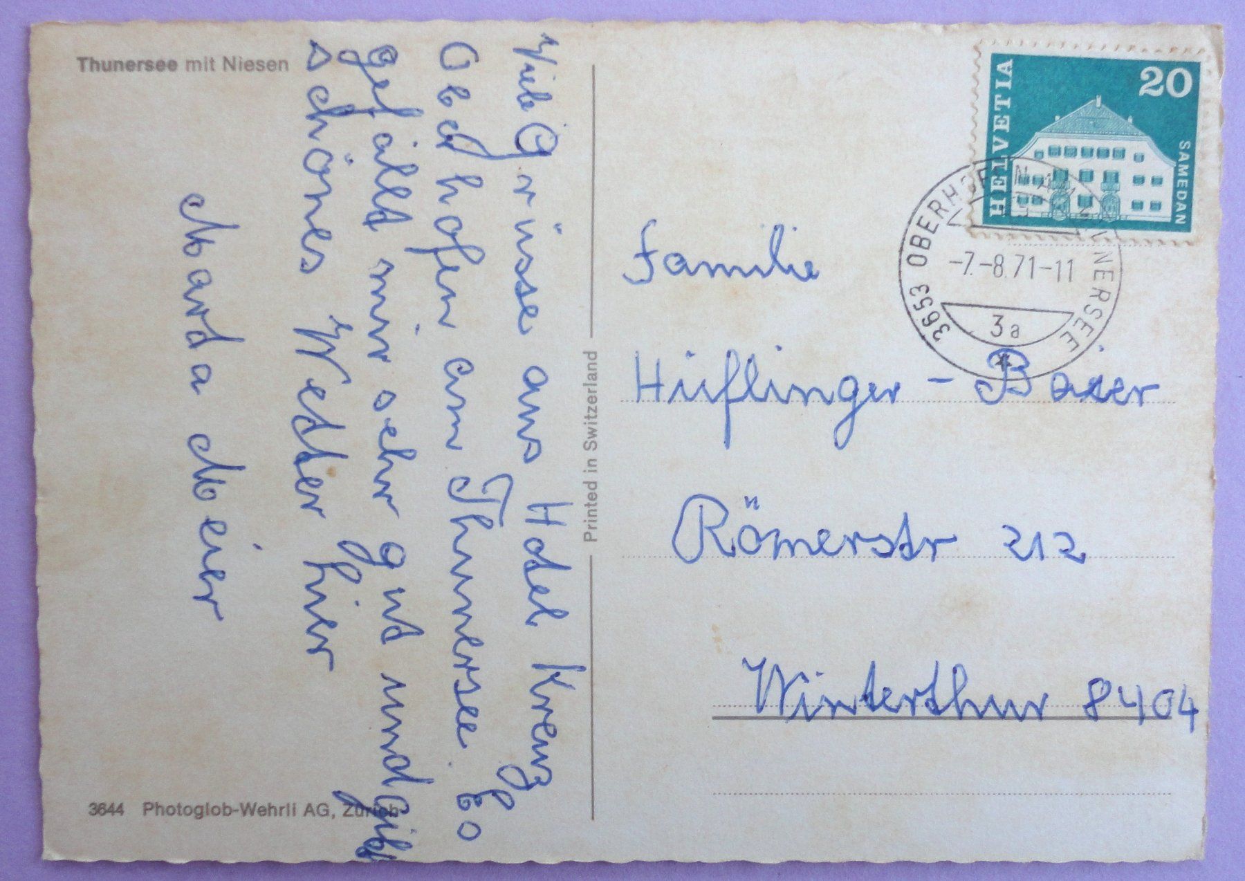 Cartes postales: Thunersee mit Niesen – D'occasion à Fétigny par Billy2miny 1