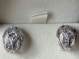 Tansanite Creolen, Silber 925, NEU