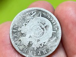 Silbermünze NAPOLEON III EMPEREUR FRANCE 1866