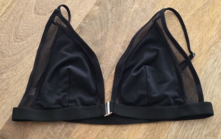 Damen Bügelloser BH Schwarz Grösse L Mesh neu