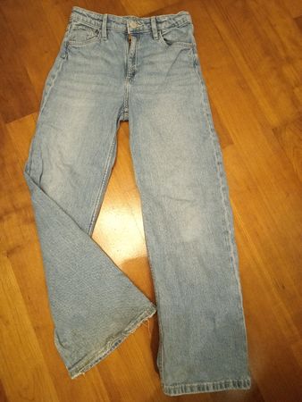 H&M Jeans, Wide Leg, Gr. 140, hellblau