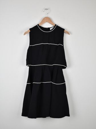 Sandro Paris Kleid, Gr.1 (34), schwarz mit Perlen