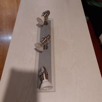 Wandlampe mit 3 Spots, Chrom und Glas, Top Zustand