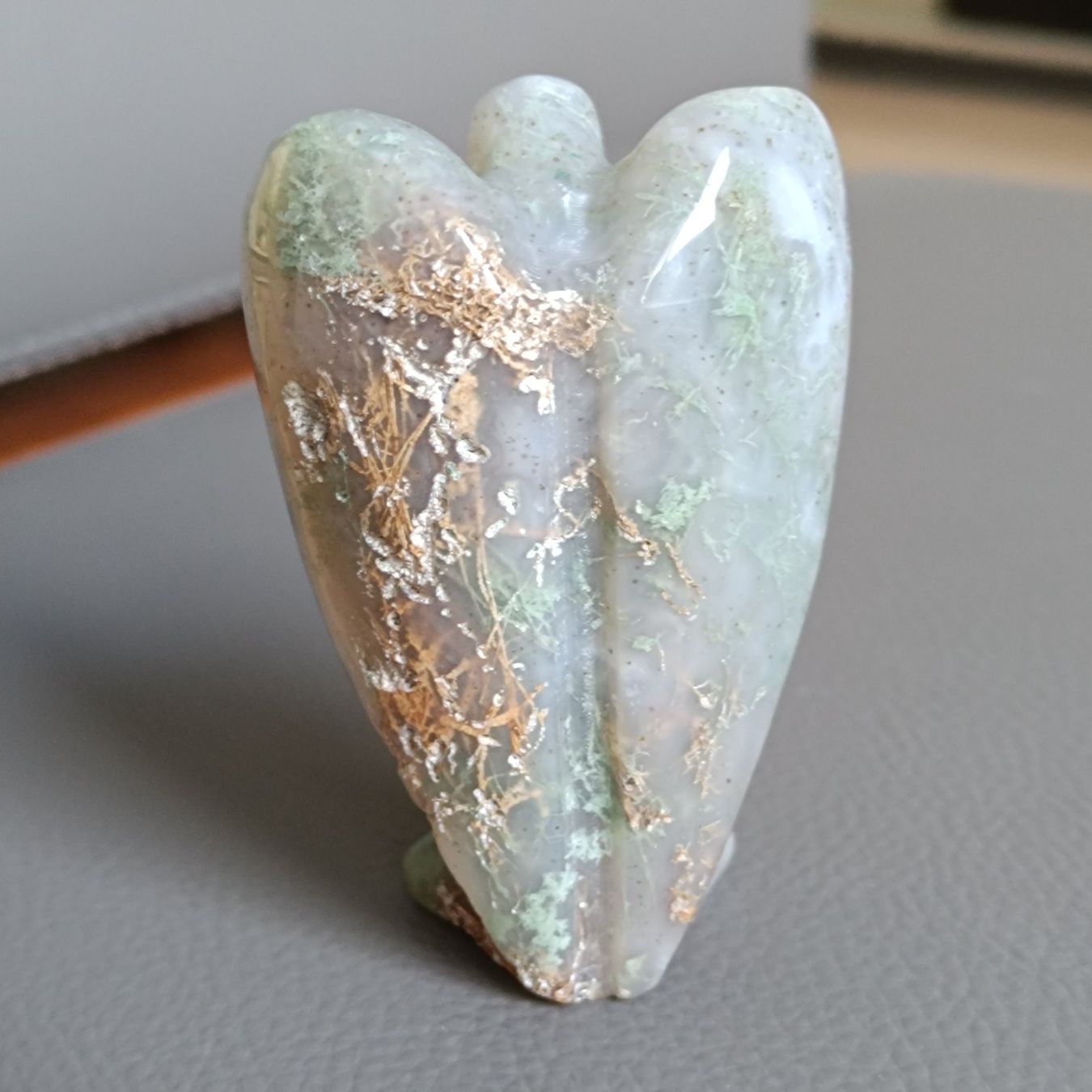 Minerali & Pietre curative: Engel Figur aus Moosachat – Nuovo (secondo la descrizione) da Altdorf SH venduto da Dossenbach 2