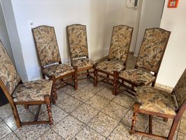 6 Stueck Antike Holzstuehle, Esszimmerstuehle Vintage