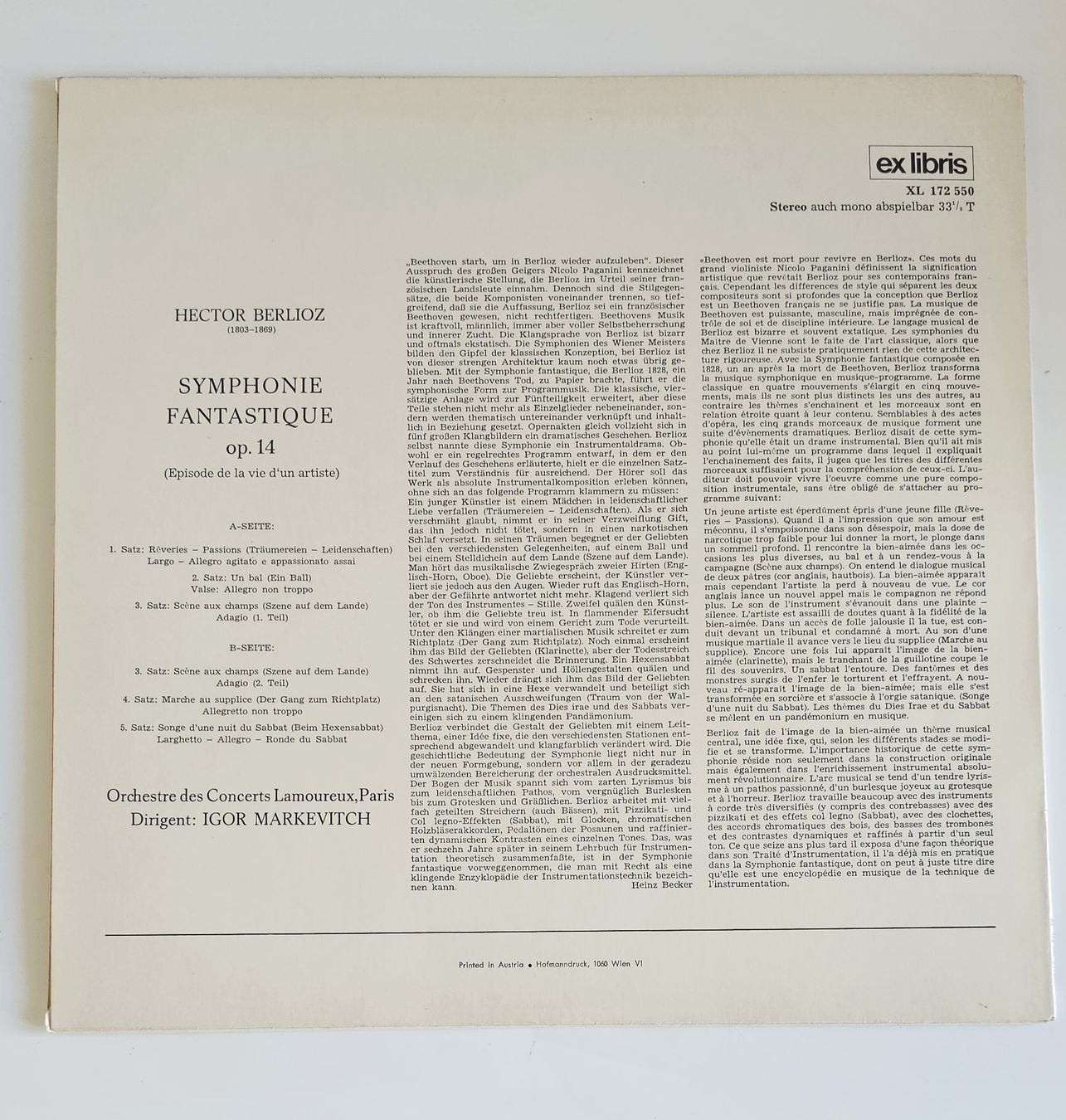 Dischi in vinile: Schallplatte, Berlioz – Usato da Basel venduto da MichelFa 1