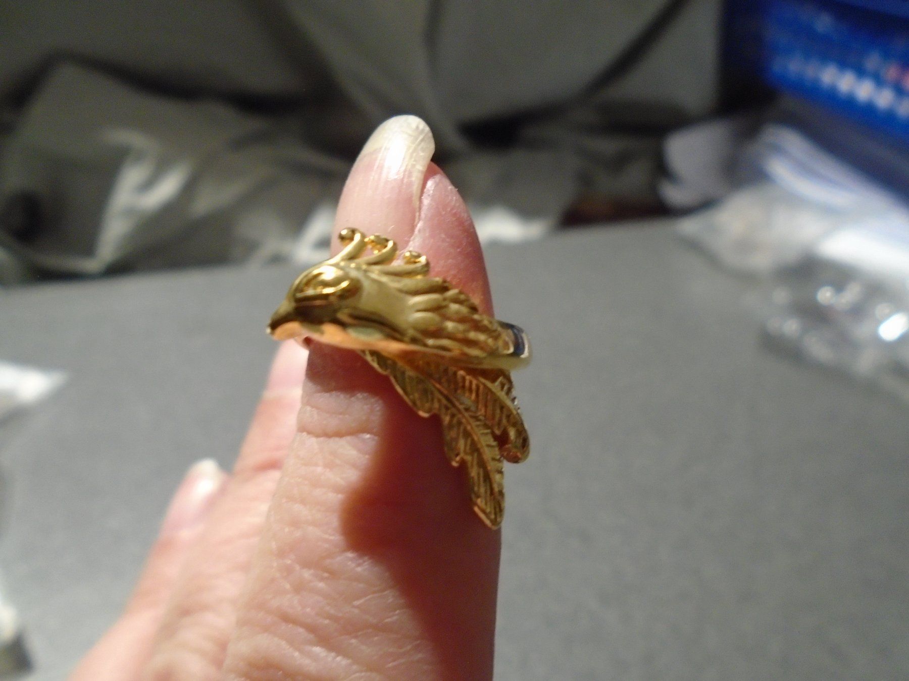 Anelli: Ring Vogel, goldfarbig – Nuovo e nell'imballaggio originale da Zürich venduto da abraxas1291