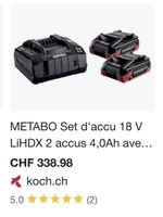 NEU Metabo Akku-Set 18V 2x LiHDX 4.0Ah mit Ladegerät ASC 145